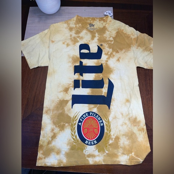 Other - Miller Lite Tie Dye T Shirt Mens Small Beer Graphic Tee A Fine Pilsner NEW